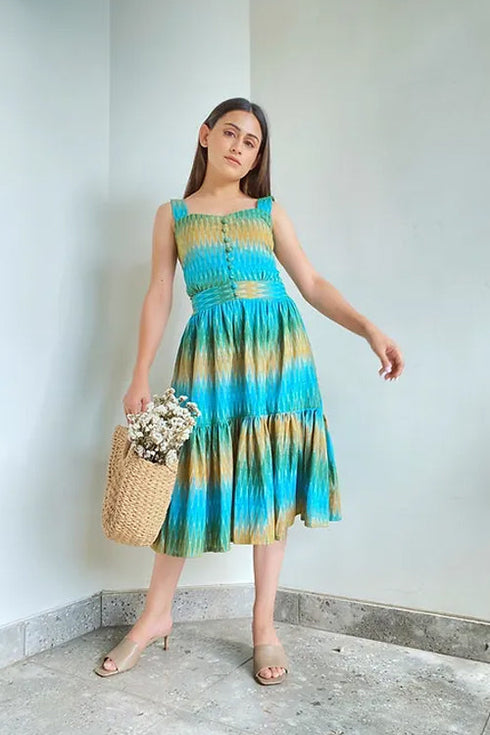 Emma Layered Print Midi Dress